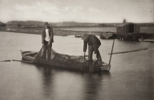 Fyke nets used to catch eels in 1886, England