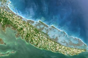 Aerial photo of a coastal bay at the Virginia coast reserve