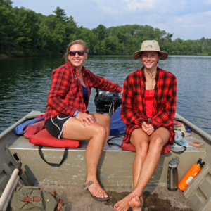 They matched by accident! Two interns in plaid heading to the transect.