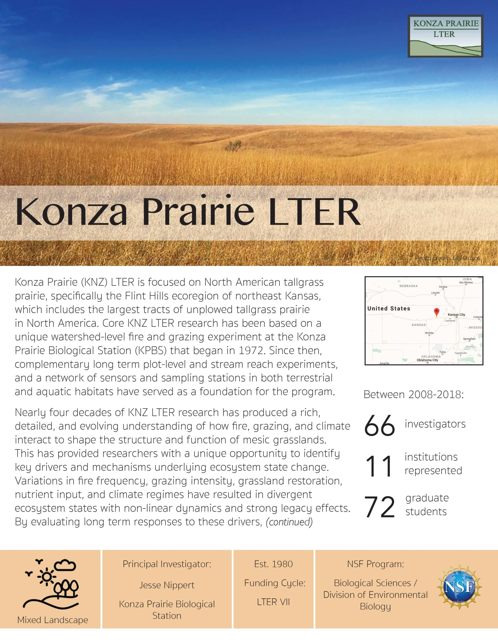 Konza Prairie LTER site brief 2019