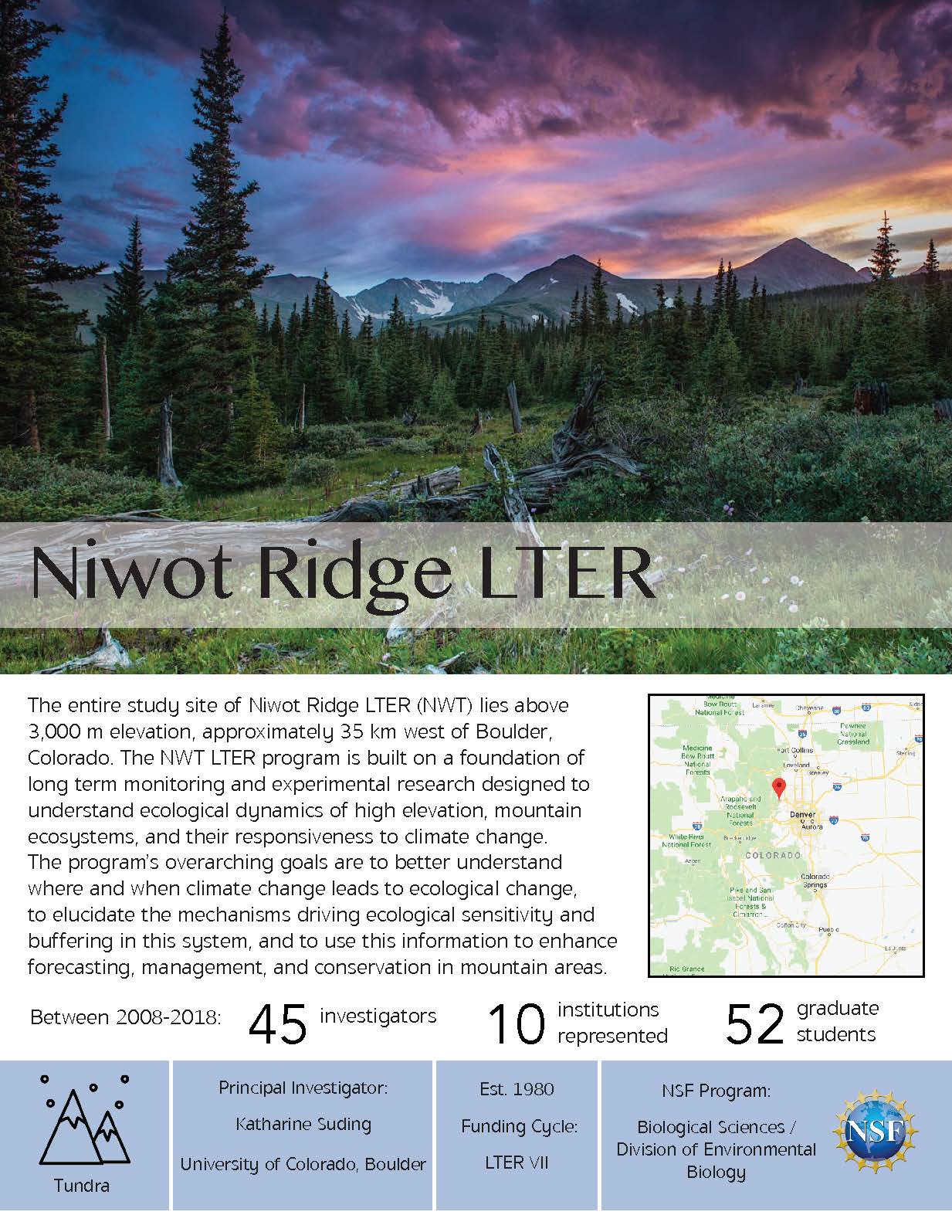 Niwot Ridge LTER site brief 2019