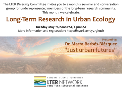 May 11, 2021, Noon PT / 2 pm CT. Dr. Marta Berbés-Blázquez speaks on "Just Urban Futures"