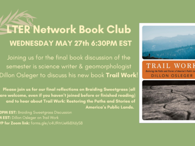 Flyer with same details as the text and an image of the book cover