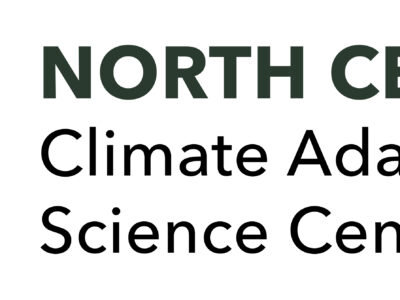 hexagonal logo of a plains landscape with the words "North Central Climate Adaptation Science Center"