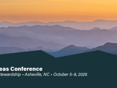 mountainous landscape in purples and oranges with the words "20256 Natural Areas Conference, October 5-8, Asheville, NC" superimposed.