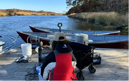 preparing to head out for sediment and porewater sampling