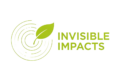 concentric circles with leaf pointing to the center. accompanying words: Invisible Imapcts