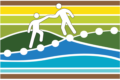 image of larger figure helping smaller figure up the slope of the LTER network logo